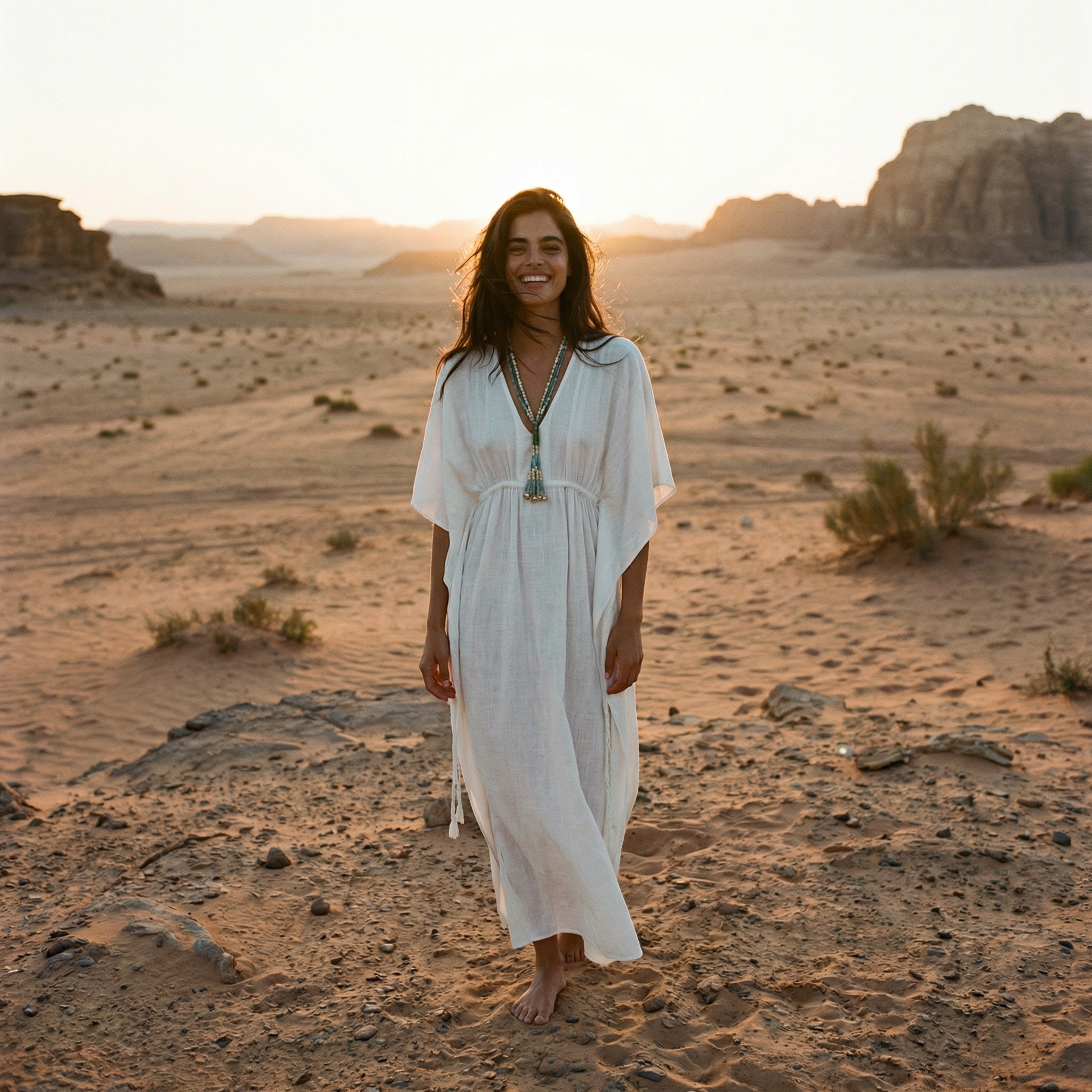 kaftan long en coton bohème