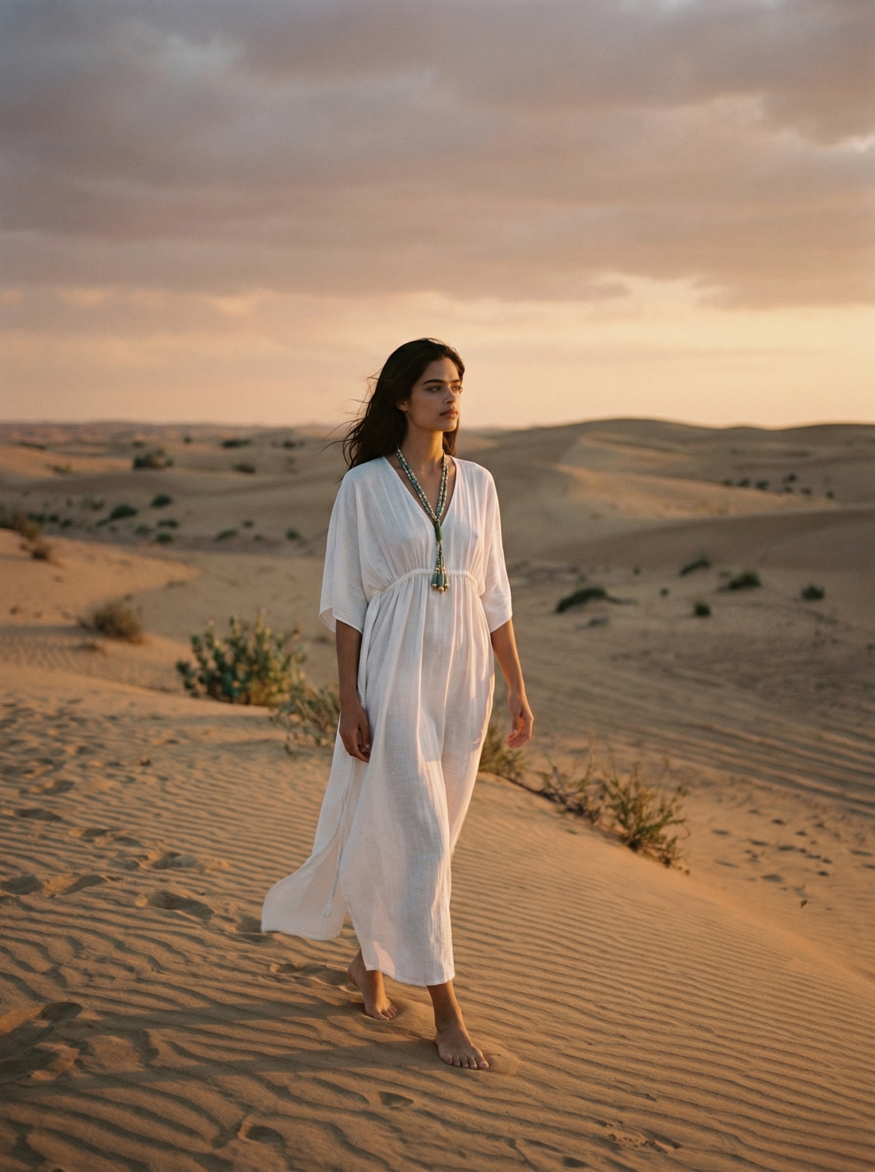 kaftan long en coton bohème