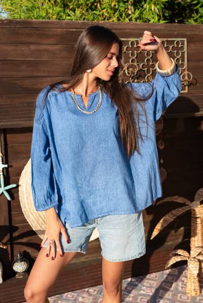 blouse bleu