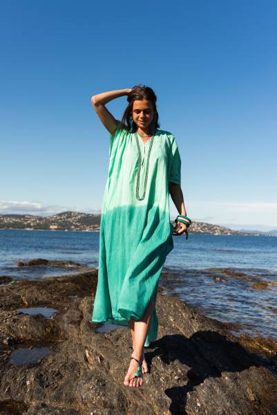 kaftan long turquoise